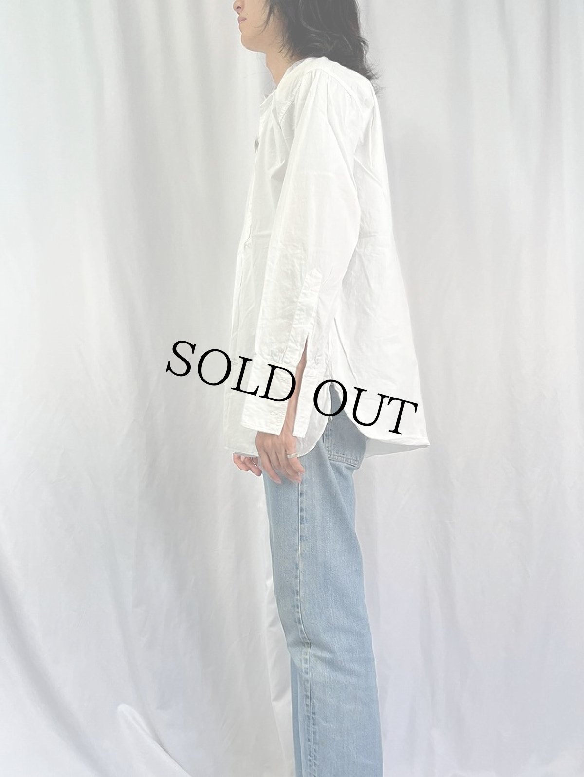 画像3: 50's LONGWEAR "ダブルカフス×デタッチャブルカラー×マチ付き" コットンドレスシャツ (3)