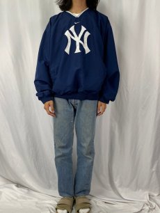 画像2: NIKE "New York Yankees" MLBチームロゴ プルオーバージャケット XXL (2)