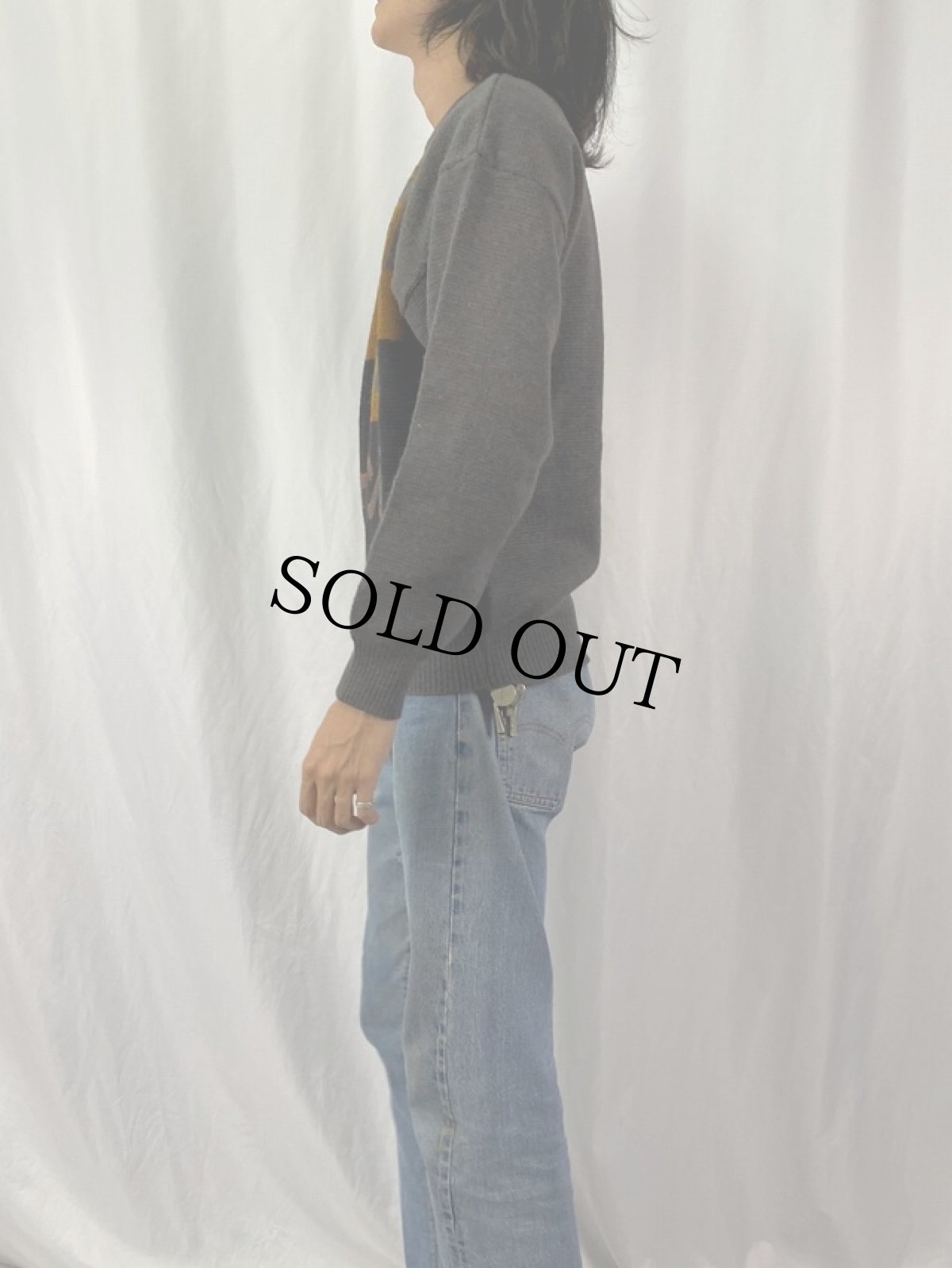 画像3: 90's EURO ITALY製 "デザイン画" スキーニットセーター M (3)