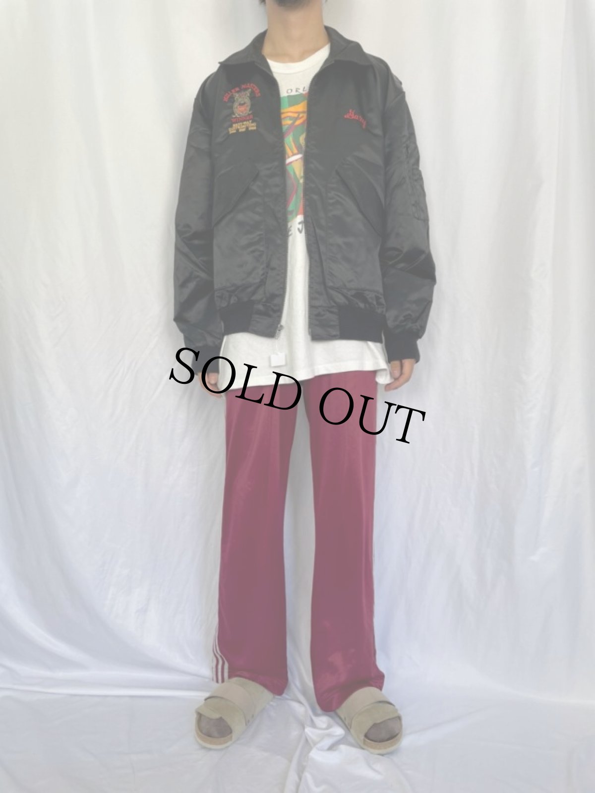 画像2: 80's Miller USA製 企業ロゴ刺繍 スタジャン (2)