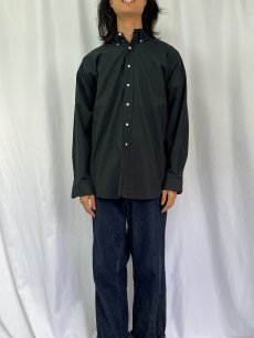 画像2: POLO Ralph Lauren "BLAKE" コットンポプリンボタンダウンシャツ BLACK L (2)