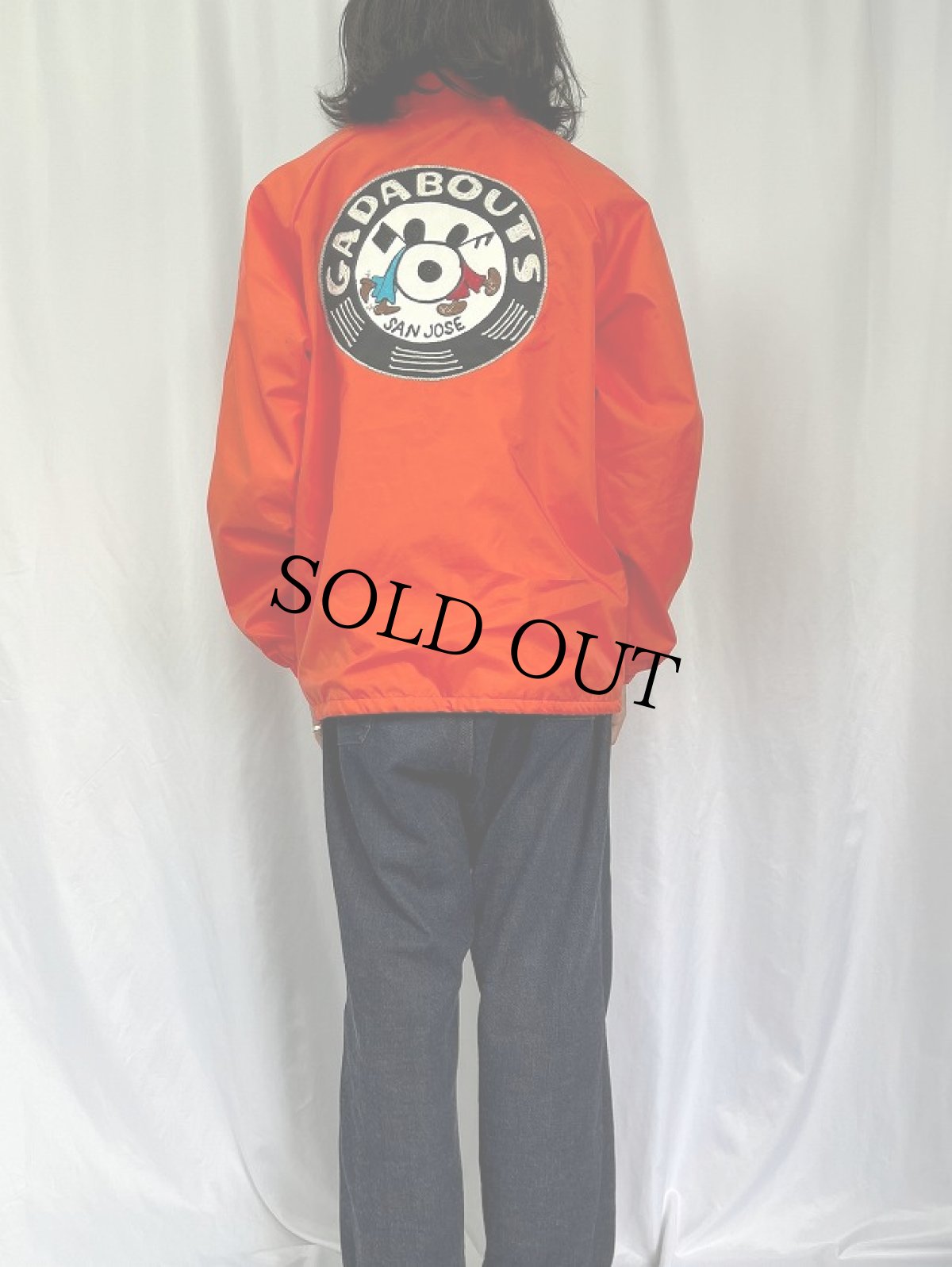 画像4: 90's USA製 "GADABOUTS SAN JOSE" チェーン刺繍 ナイロンコーチジャケット XL (4)
