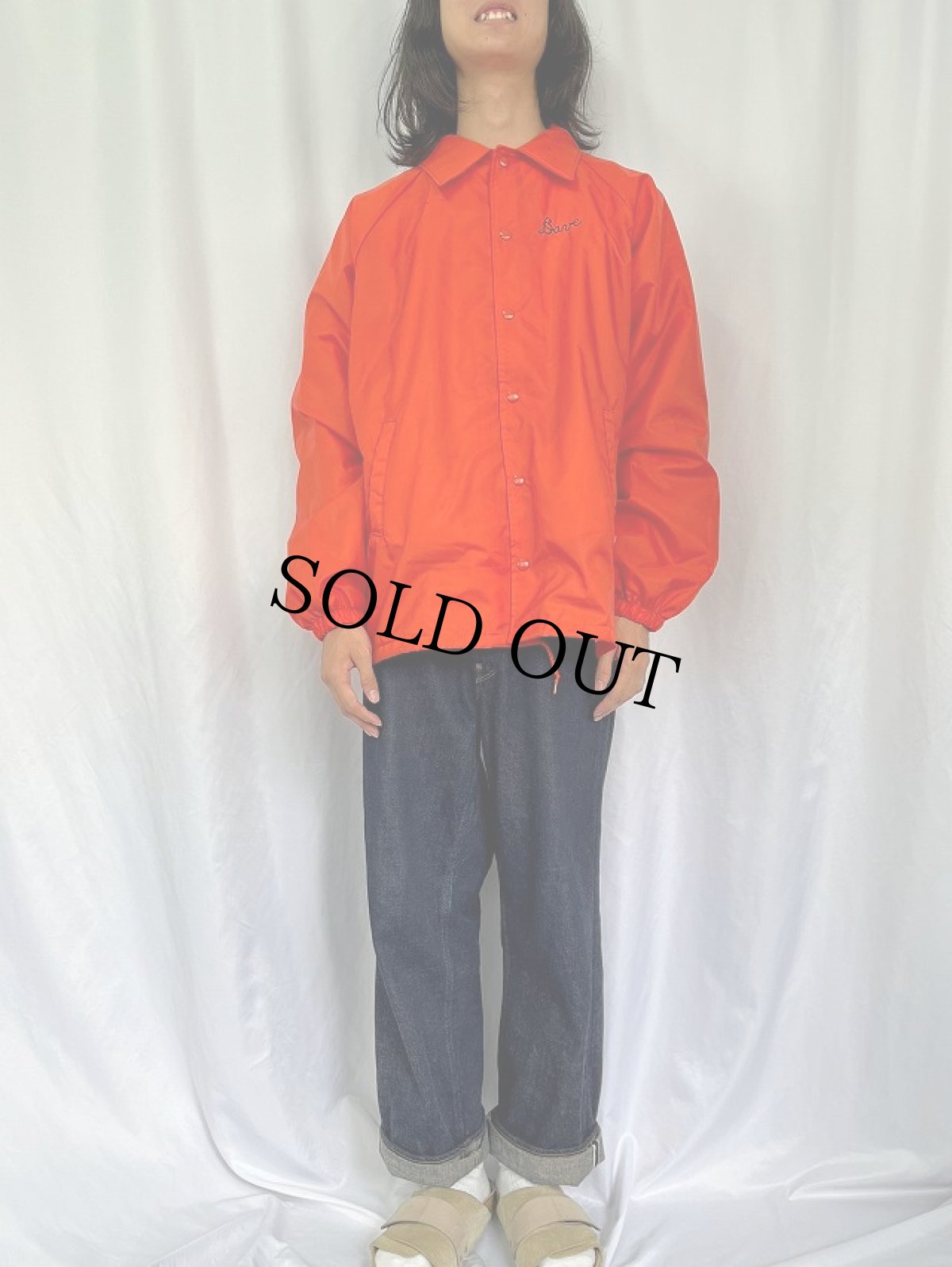 画像2: 90's USA製 "GADABOUTS SAN JOSE" チェーン刺繍 ナイロンコーチジャケット XL (2)