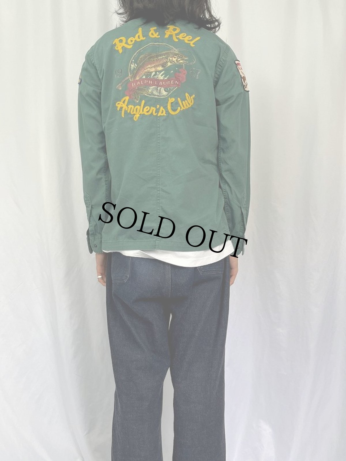 画像4: POLO Ralph Lauren "Rod&Reel" チェーン刺繍×ワッペン フィッシングシャツ S (4)