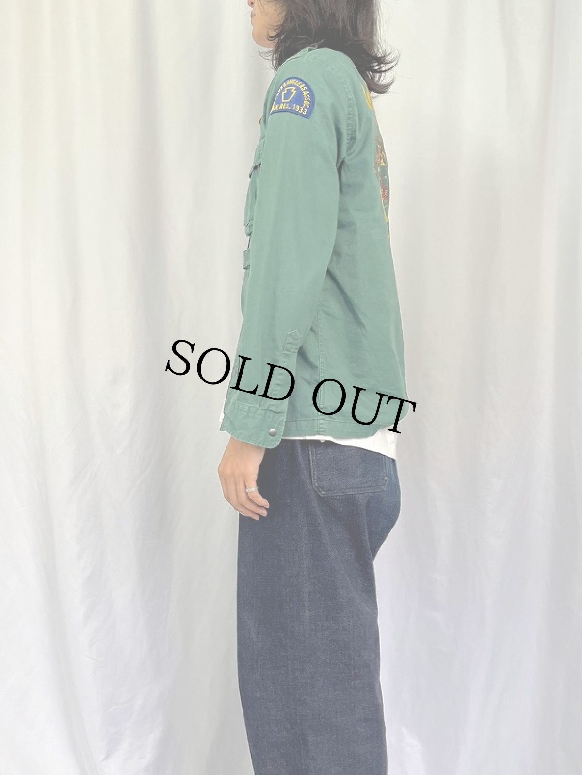 画像3: POLO Ralph Lauren "Rod&Reel" チェーン刺繍×ワッペン フィッシングシャツ S (3)