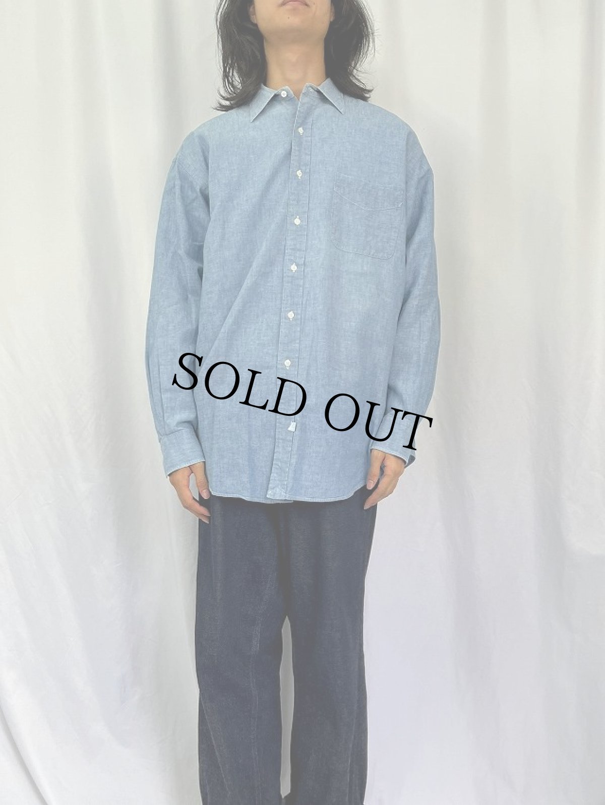 画像2: 90's〜 POLO Ralph Lauren "The Big Dress Shirt" シャンブレーシャツ XL (2)