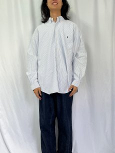 画像2: POLO Ralph Lauren "BIG SHIRT" ストライプ柄 オックスフォードボタンダウンシャツ XL (2)