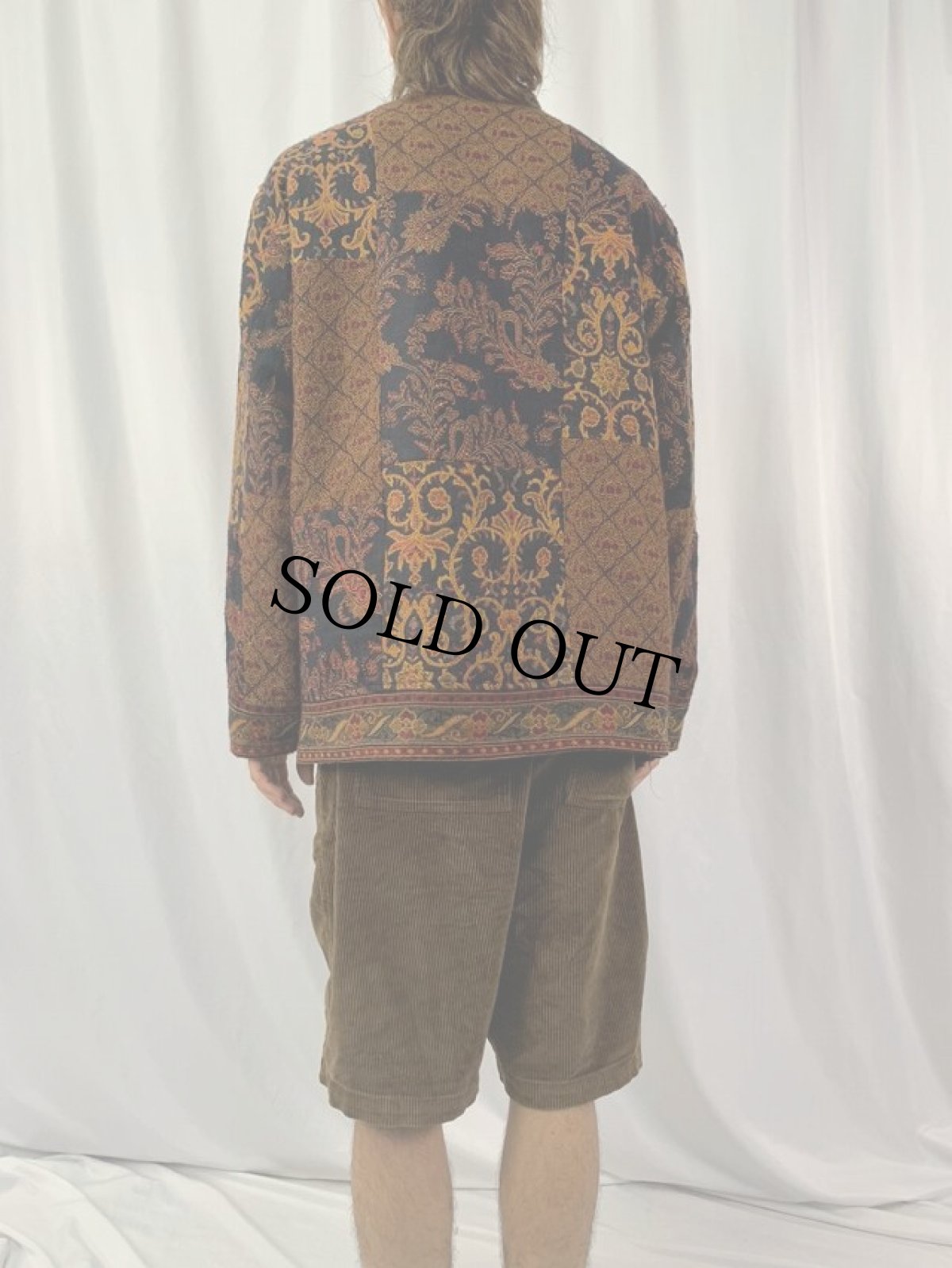 画像4: White Stag 総柄 パッチワーク チャイナジャケット L (4)