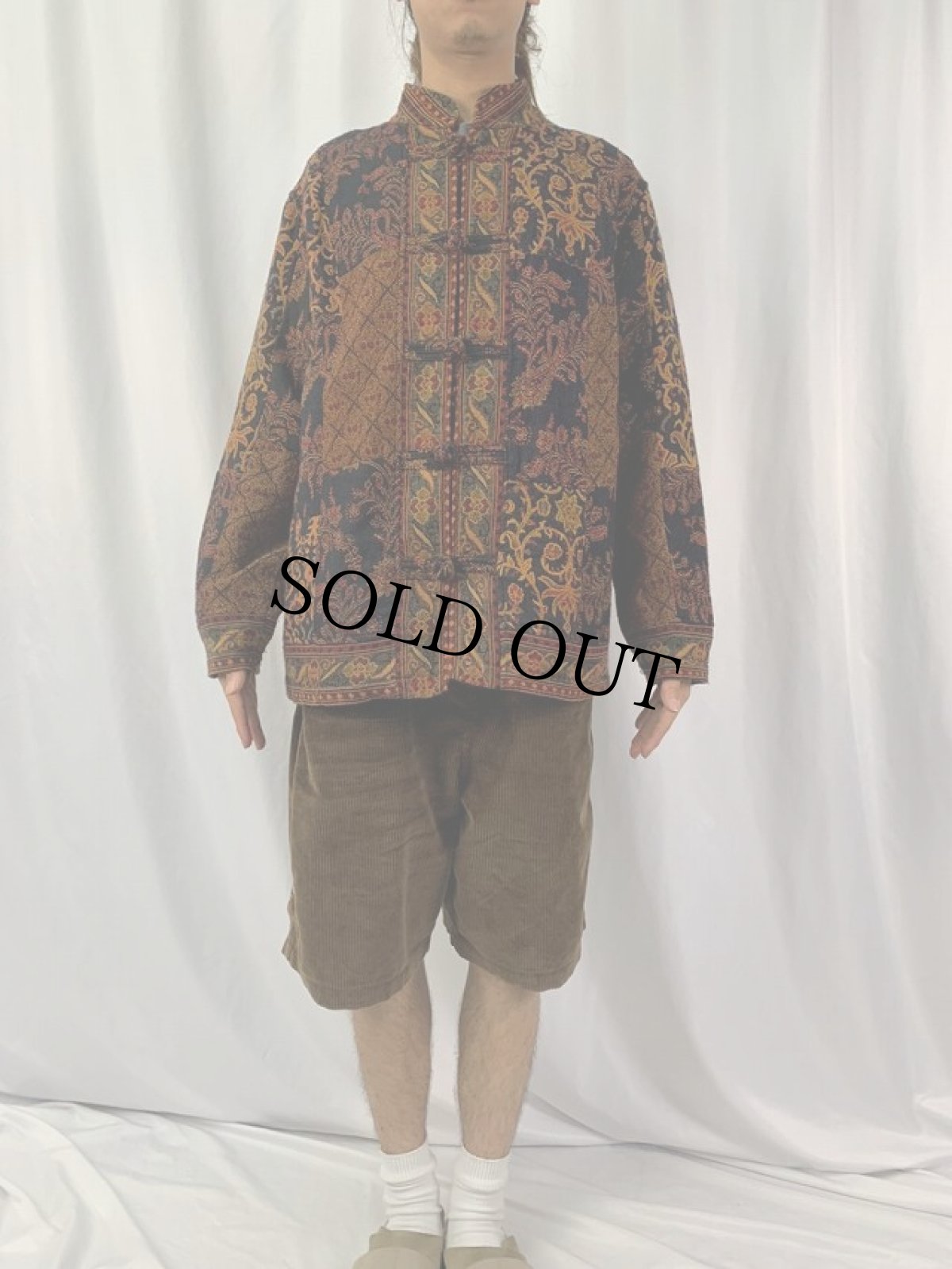 画像2: White Stag 総柄 パッチワーク チャイナジャケット L (2)