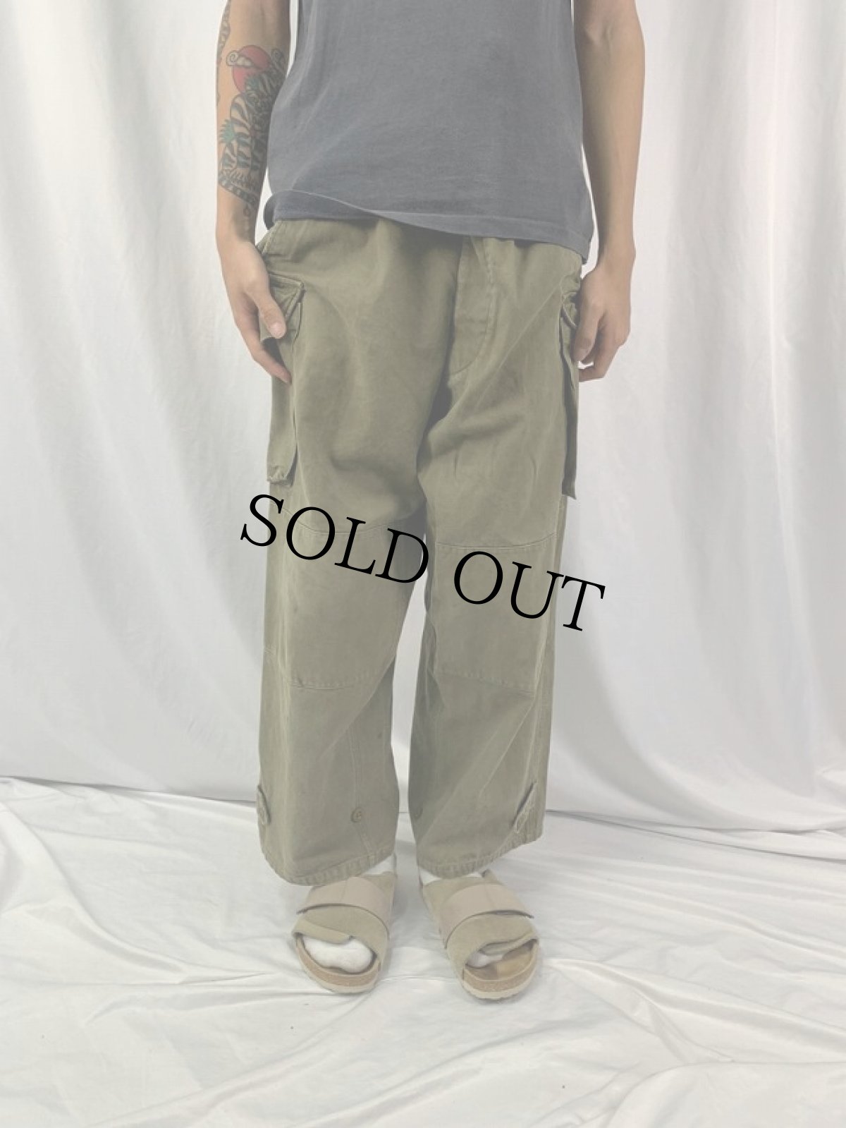 画像2: 40's French Army M-47 FRANCE製 カーゴパンツ 前期 W35 (2)