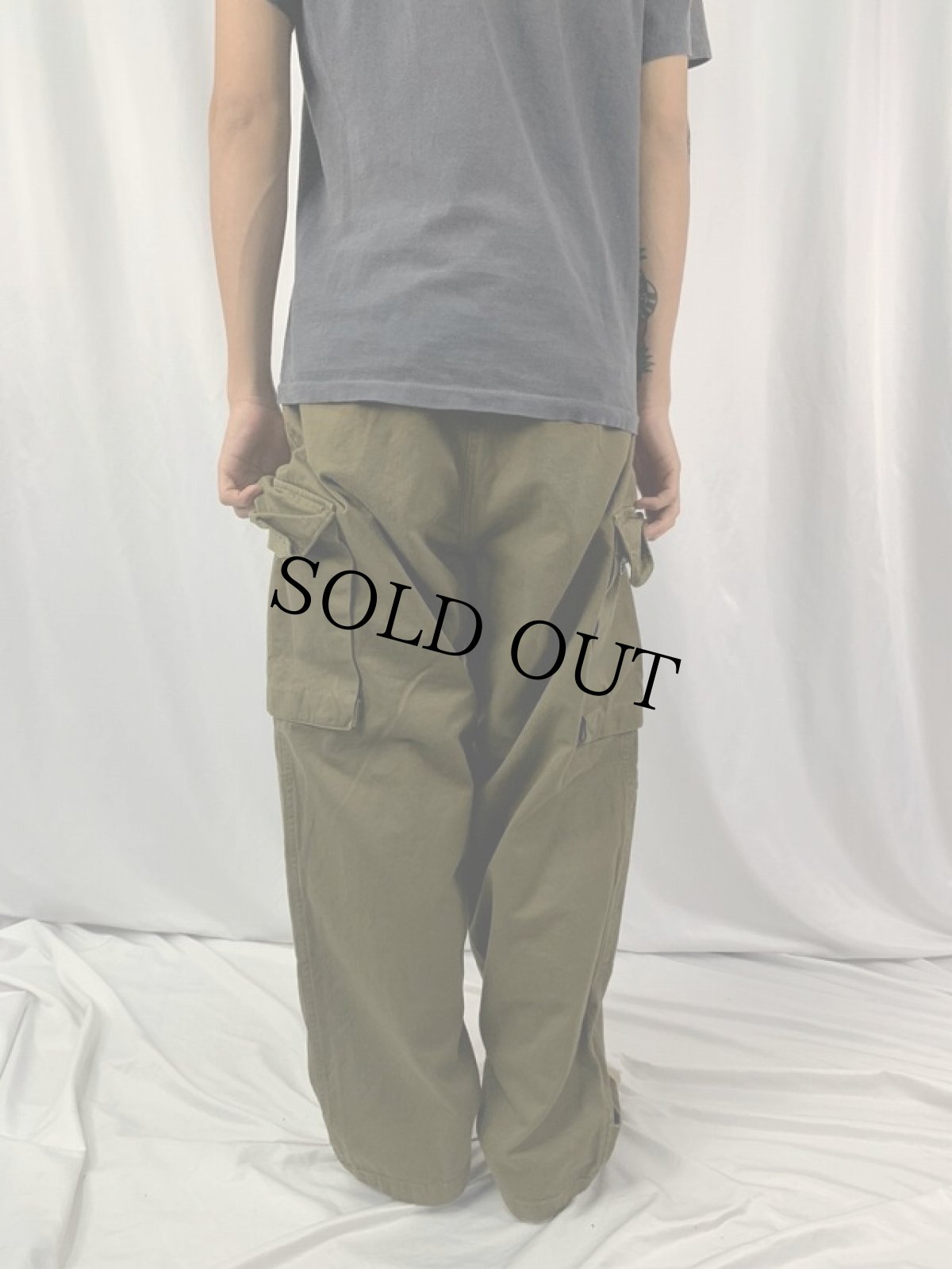 画像4: 60's FRENCH ARMY M-47後期 ヘリンボーンツイル カーゴパンツ W36 (4)