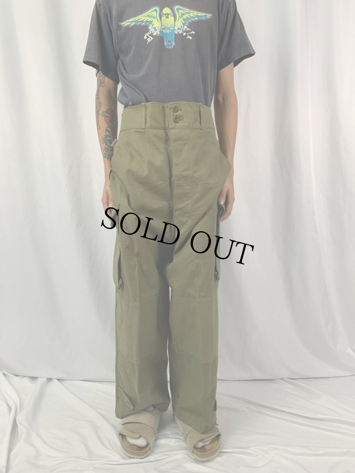 画像2: 50's French Army M-47 FRANCE製 カーゴパンツ 前期 W38 DEADSTOCK (2)