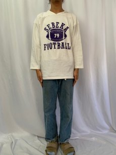 画像2: 70's RUSSELL ATHLETIC "SEBEKA FOOTBALL" ラバープリントフットボールロンT XL (2)