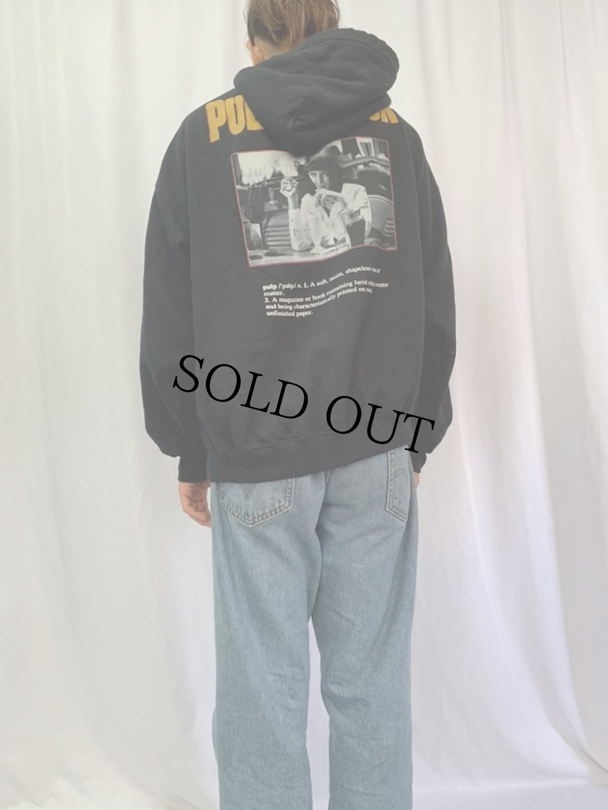 画像4: PULP FICTION クライム映画 プリントスウェットフーディー BLACK XL (4)