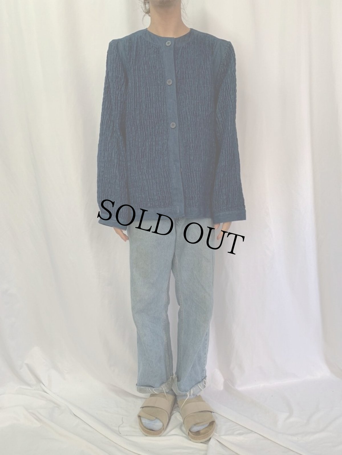 画像2: 90's BIS BIS USA製 ギャザーデザイン デニムジャケット SIZE 1 (2)