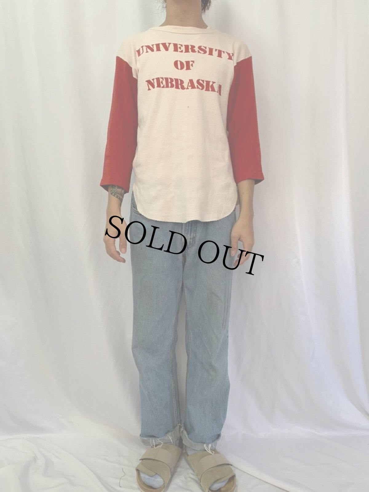 画像3: 70〜80's Champion USA製 バータグ "UNIVERSITY OF NEBRASKA" ロンT XL (3)