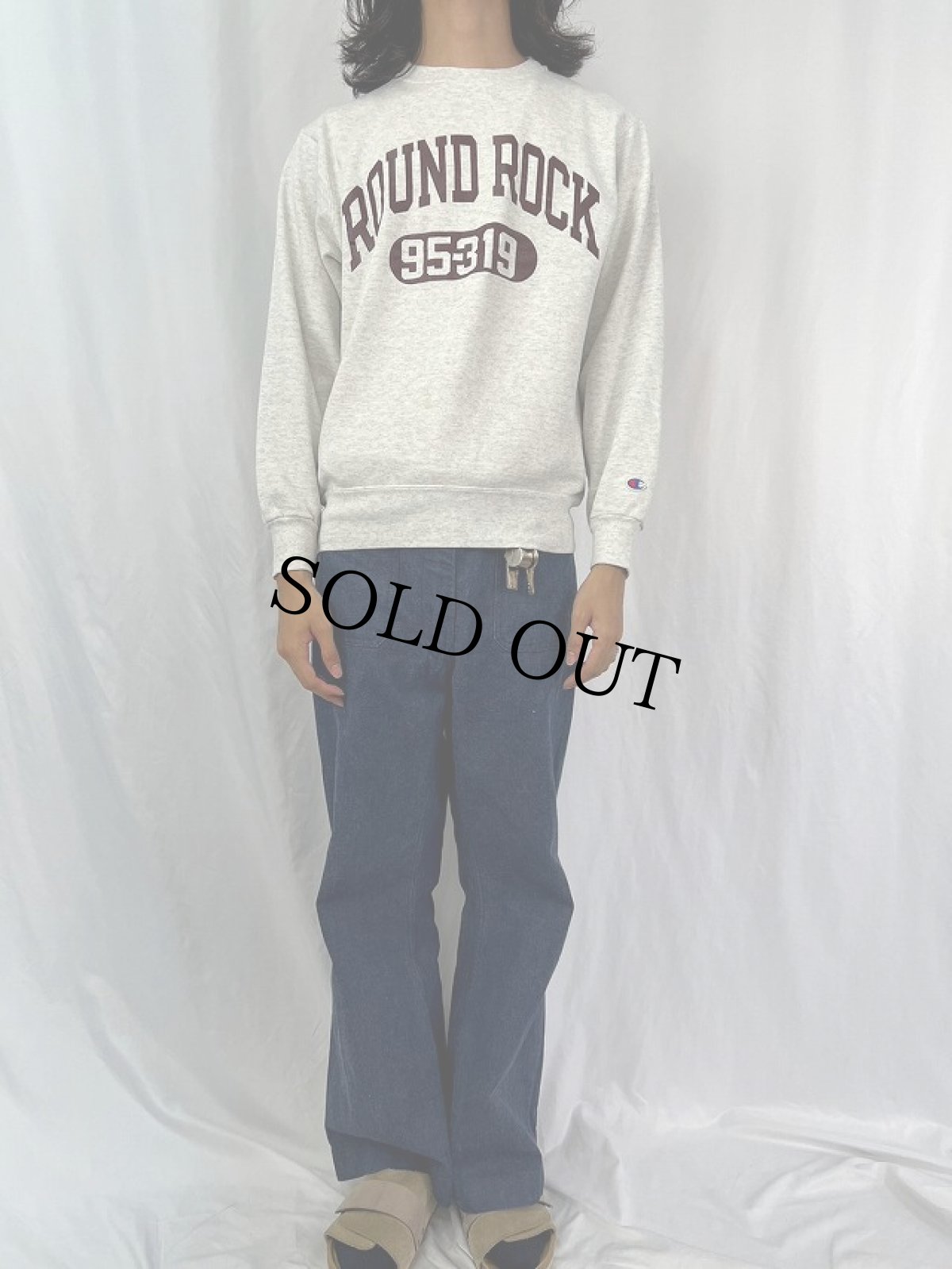 画像2: 90's Champion USA製 "ROUND ROCK" プリントスウェット M (2)