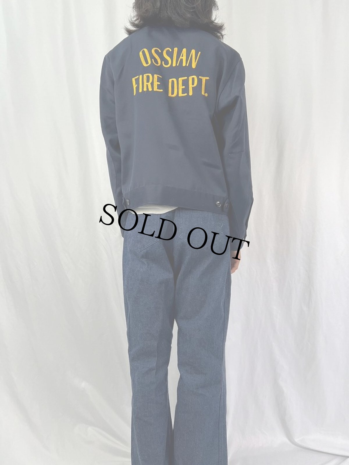 画像4: 60's TOPPMASTER "OSSIAN FIRE DEPT." チェーン刺繍 ワークジャケット SIZE 40R (4)