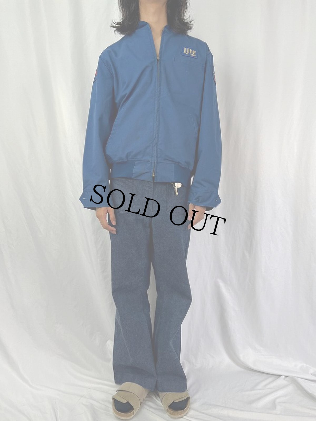 画像2: 80's RIVERSIDE FLEXBAC USA製 企業ワッペン付き ワークジャケット (2)