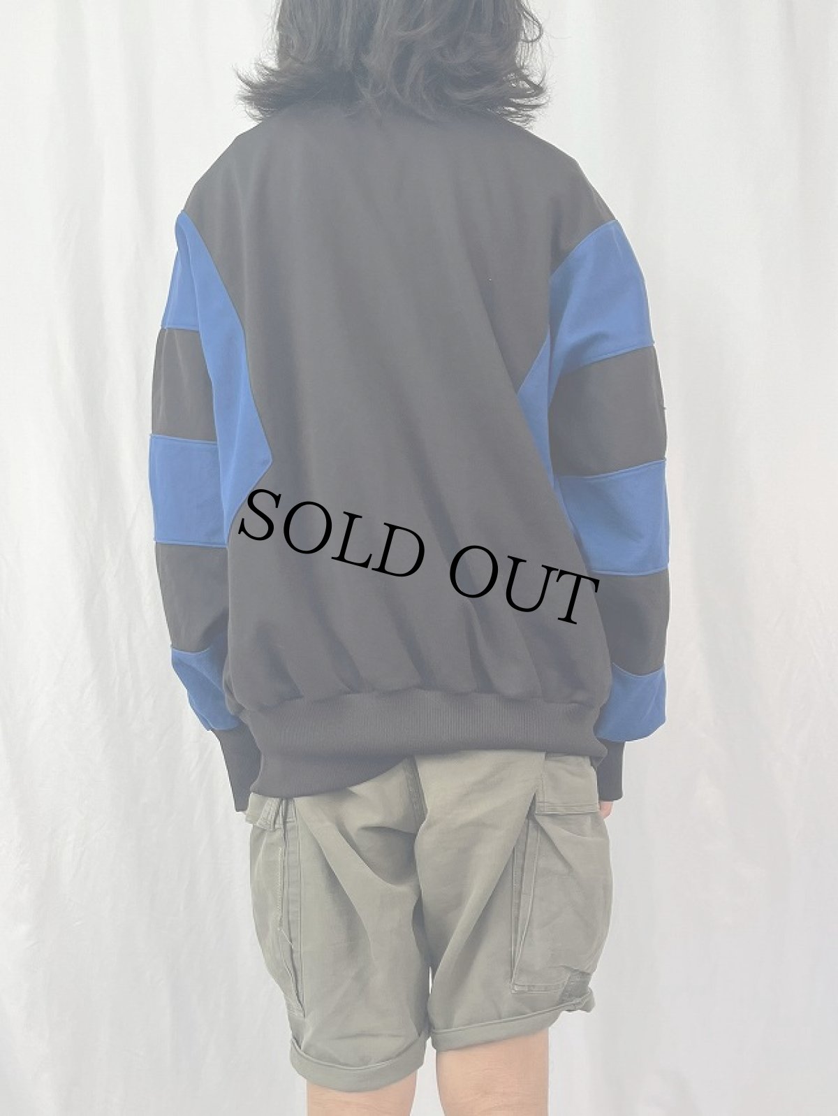 画像4: 90's adidas EQUIPMENT 2トーンカラー ハーフジップスウェット XL (4)