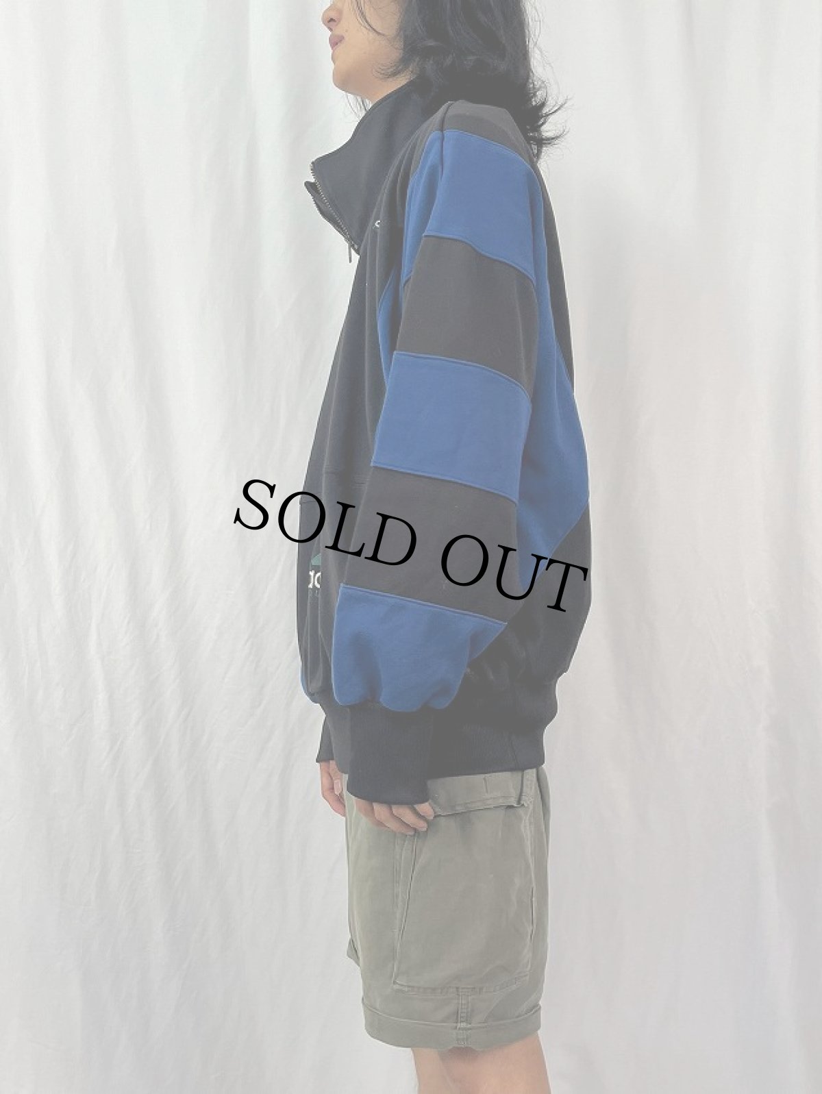 画像3: 90's adidas EQUIPMENT 2トーンカラー ハーフジップスウェット XL (3)