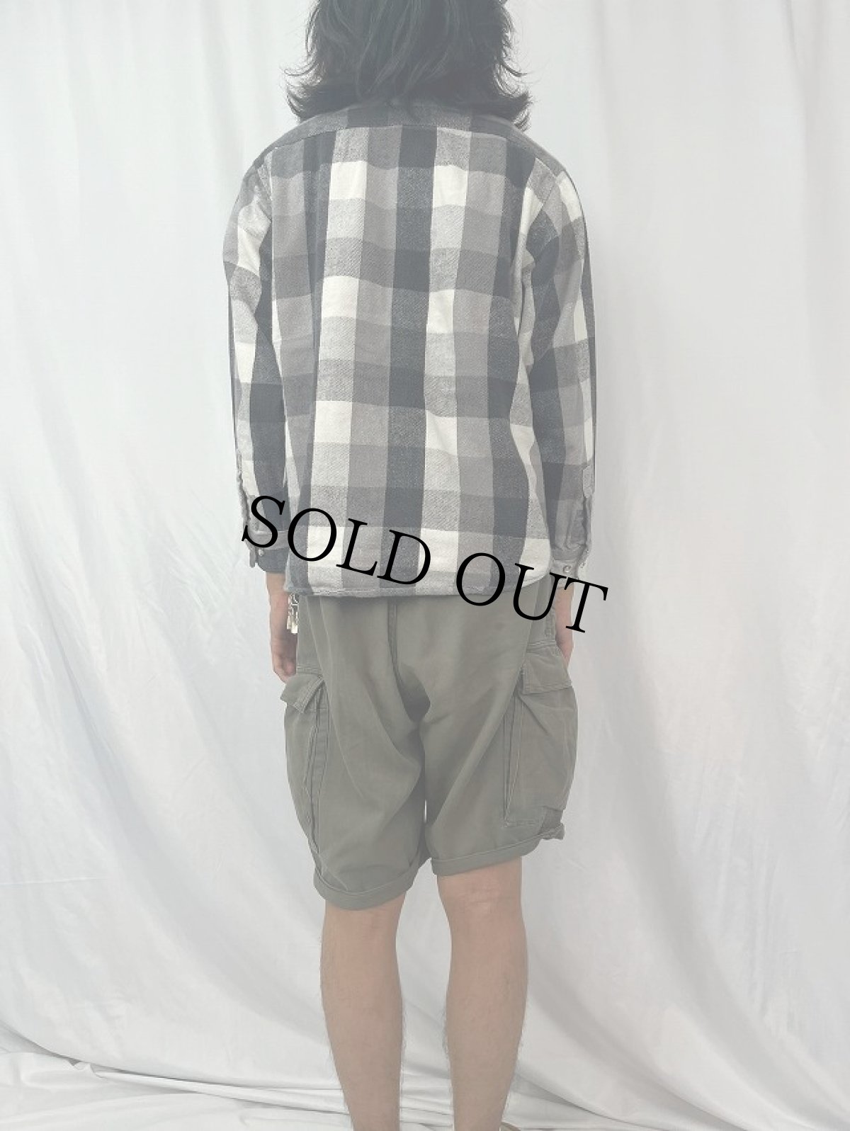 画像4: 90's FIVE BROTHER ブロックチェック ヘビーネルシャツ L (4)