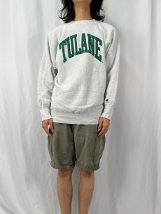 画像2: 90's Champion REVERSE WEAVE USA製 "TULANE ナイロンパッチ付き スウェット XXL (2)