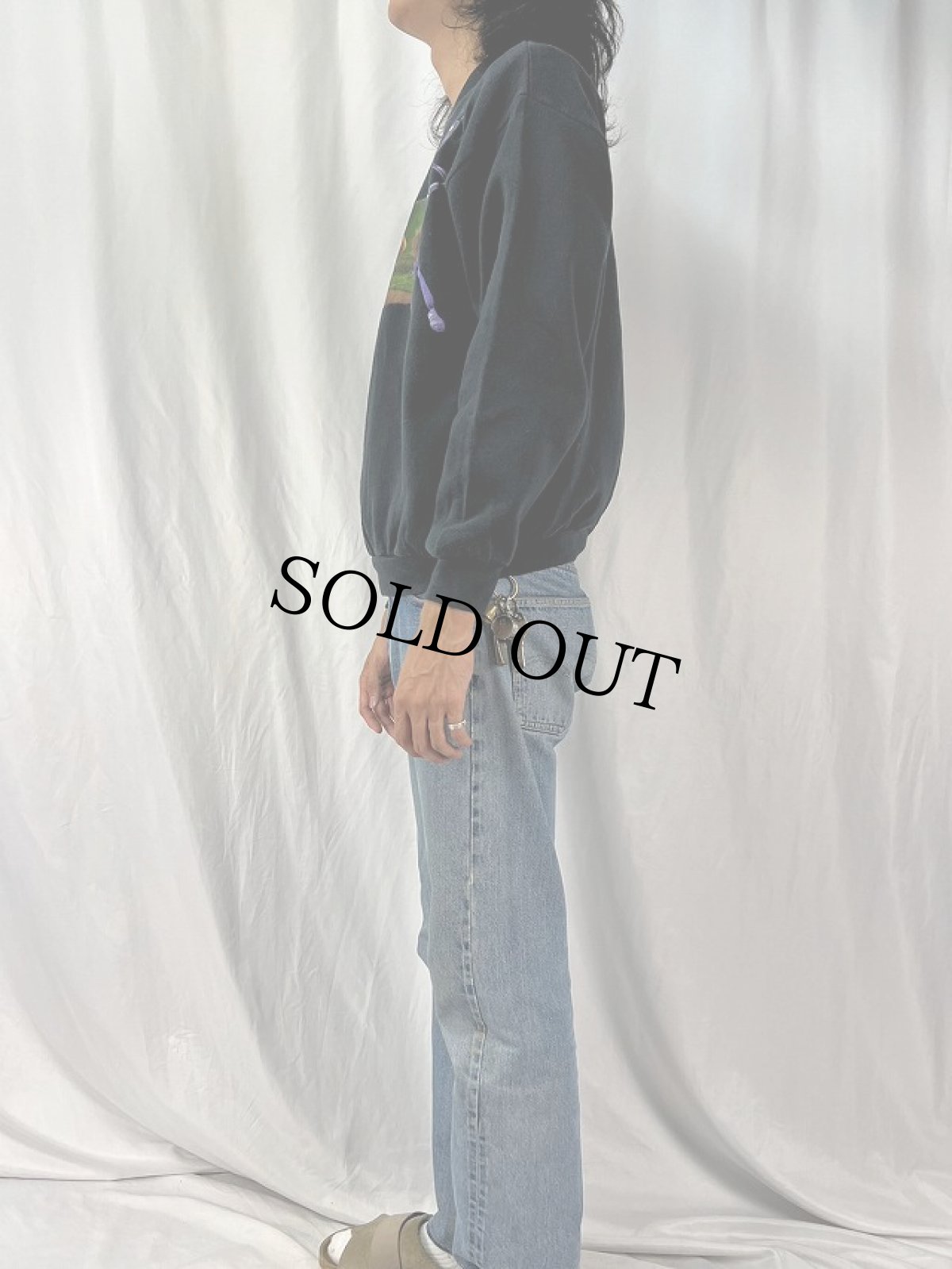 画像3: 90's DISNEY PIXER "A Bug's Life" USA製 キャラクタープリントスウェット BLACK L (3)