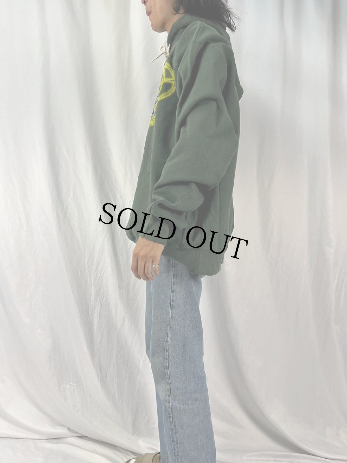 画像3: 90's WU WEAR USA製 ロゴプリントスウェットフーディー XL (3)