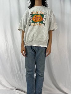 画像2: 90's ブート GUCCI ロゴプリント カットオフスウェット (2)
