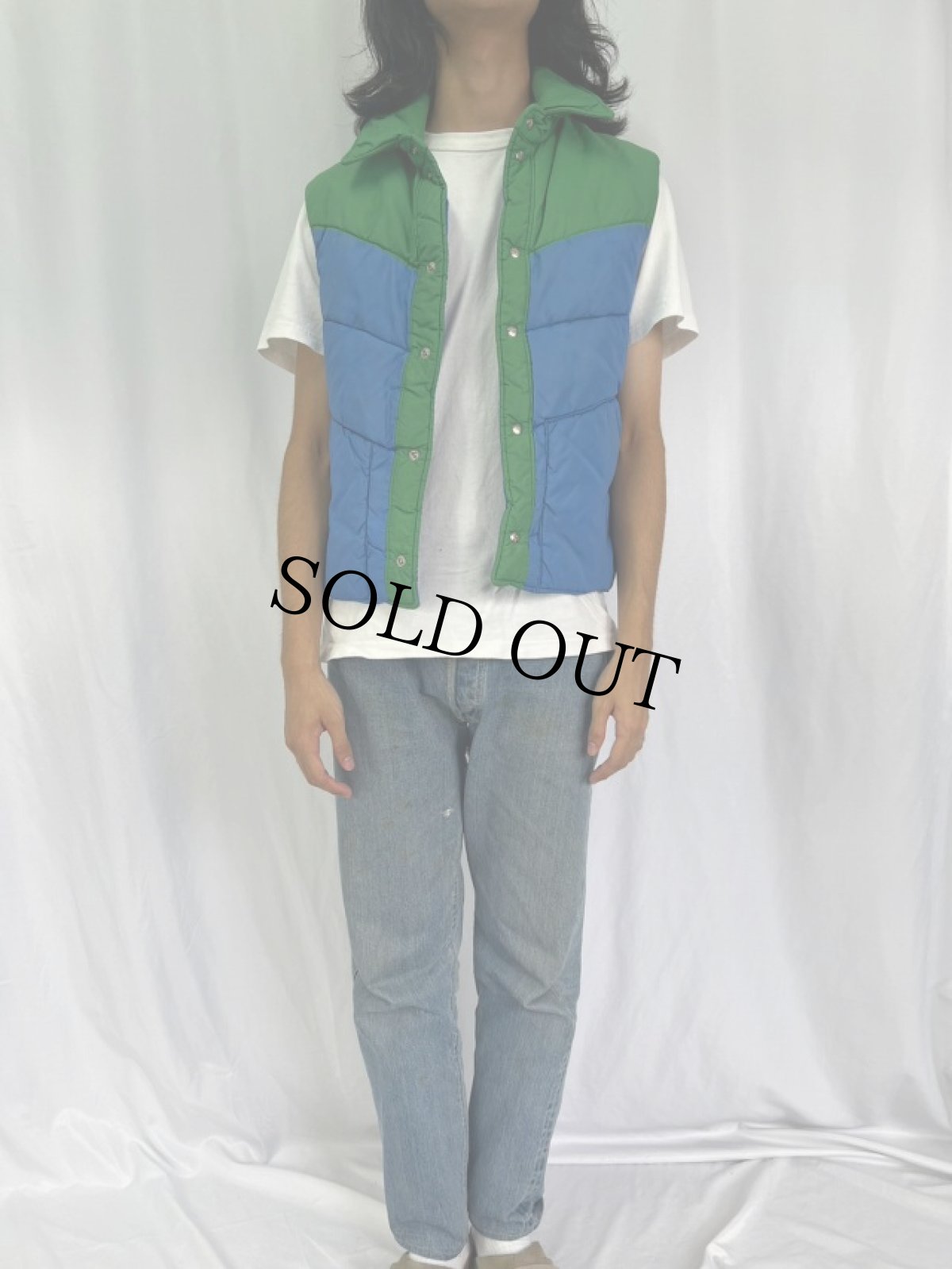 画像2: 70's Alpine Designs 中綿入り ナイロンベスト M (2)