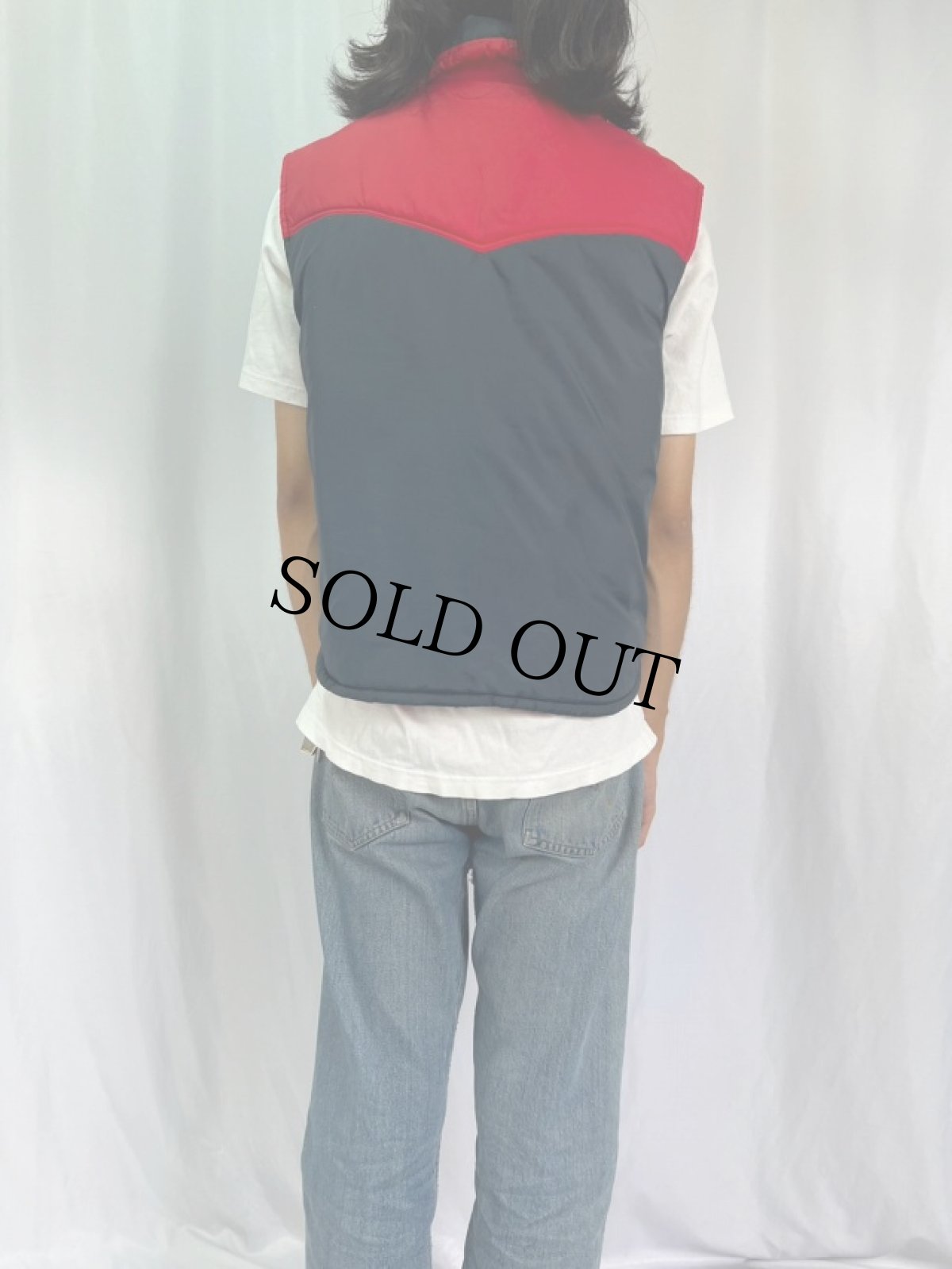 画像4: 70's SNOWDRIFT 中綿入り ウエスタンヨーク ナイロンベスト L (4)