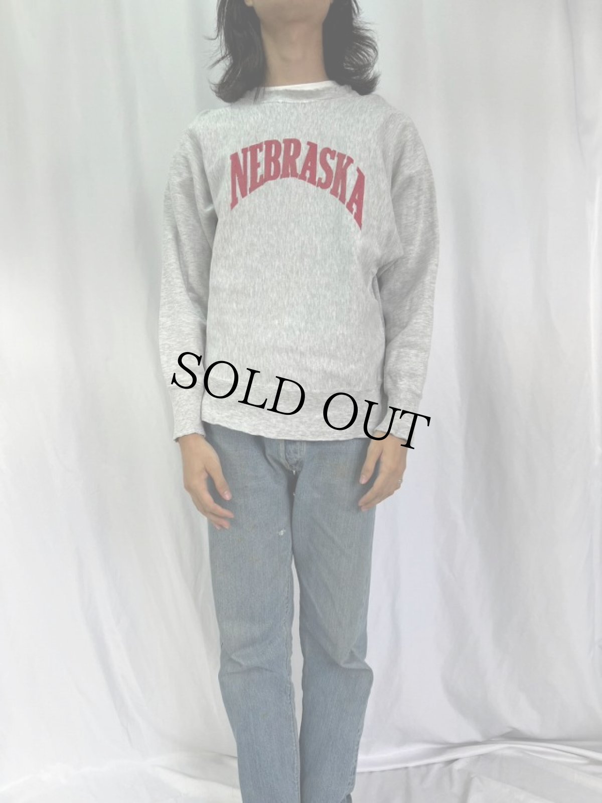 画像2: 80's Champion  REVERSE WEAVE USA製 "NEBRASKA" プリントスウェット M (2)