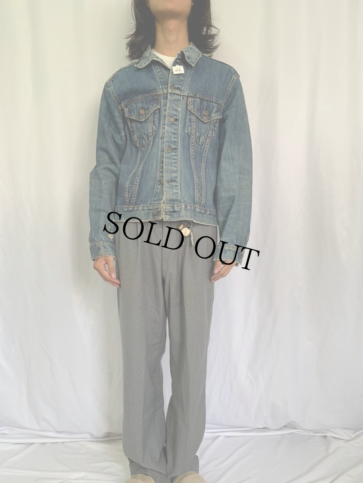 画像2: 60's LEVI'S 70505 BIGE USA製 デニムジャケット SIZE48 (2)