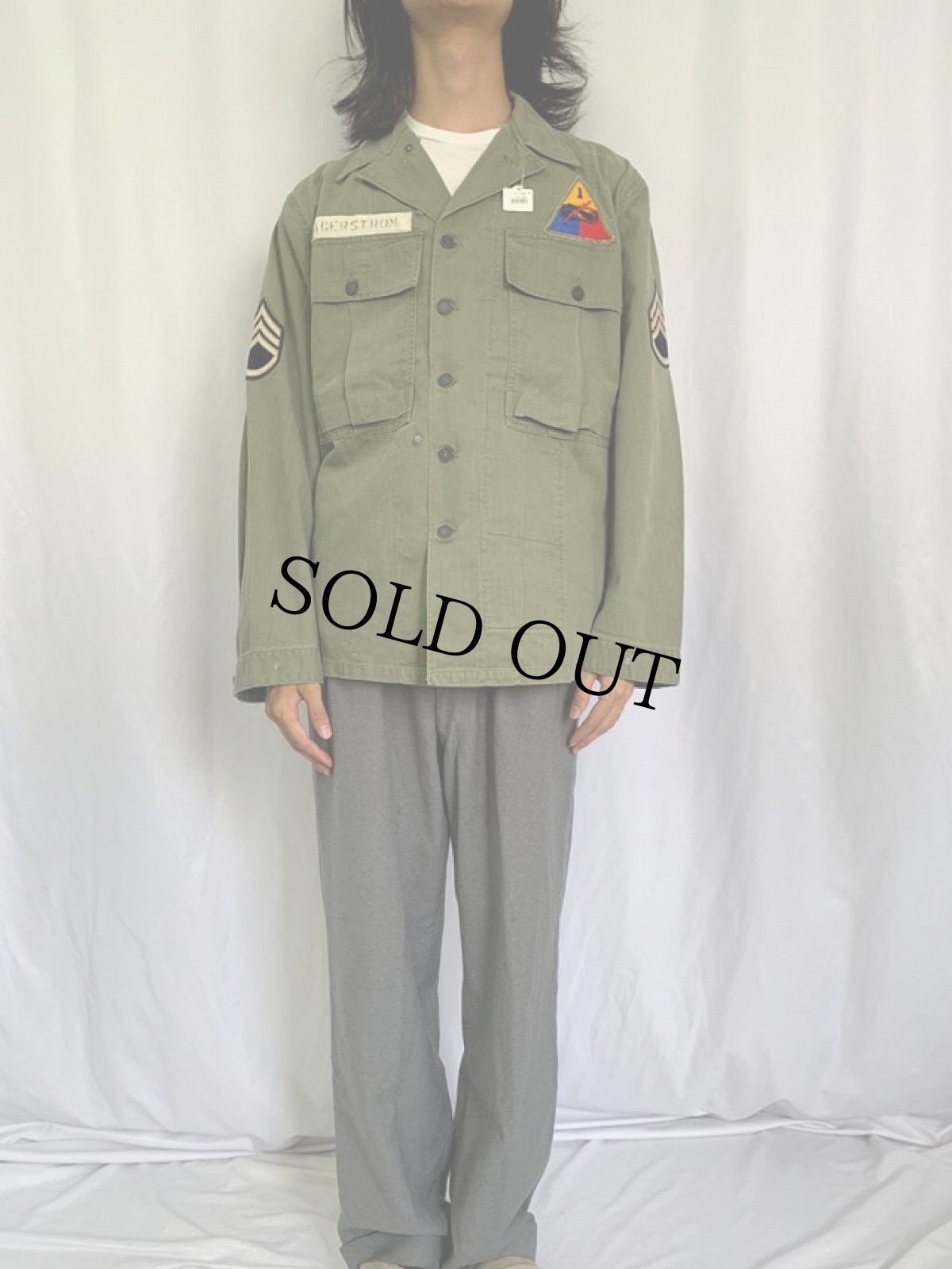 画像2: 40's U.S.ARMY 13スター M-43 HBTジャケット 38R (2)