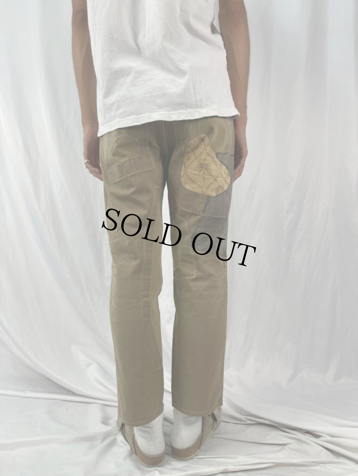 画像4: KAPITAL パッチワーク カラーデニムパンツ W30 (4)