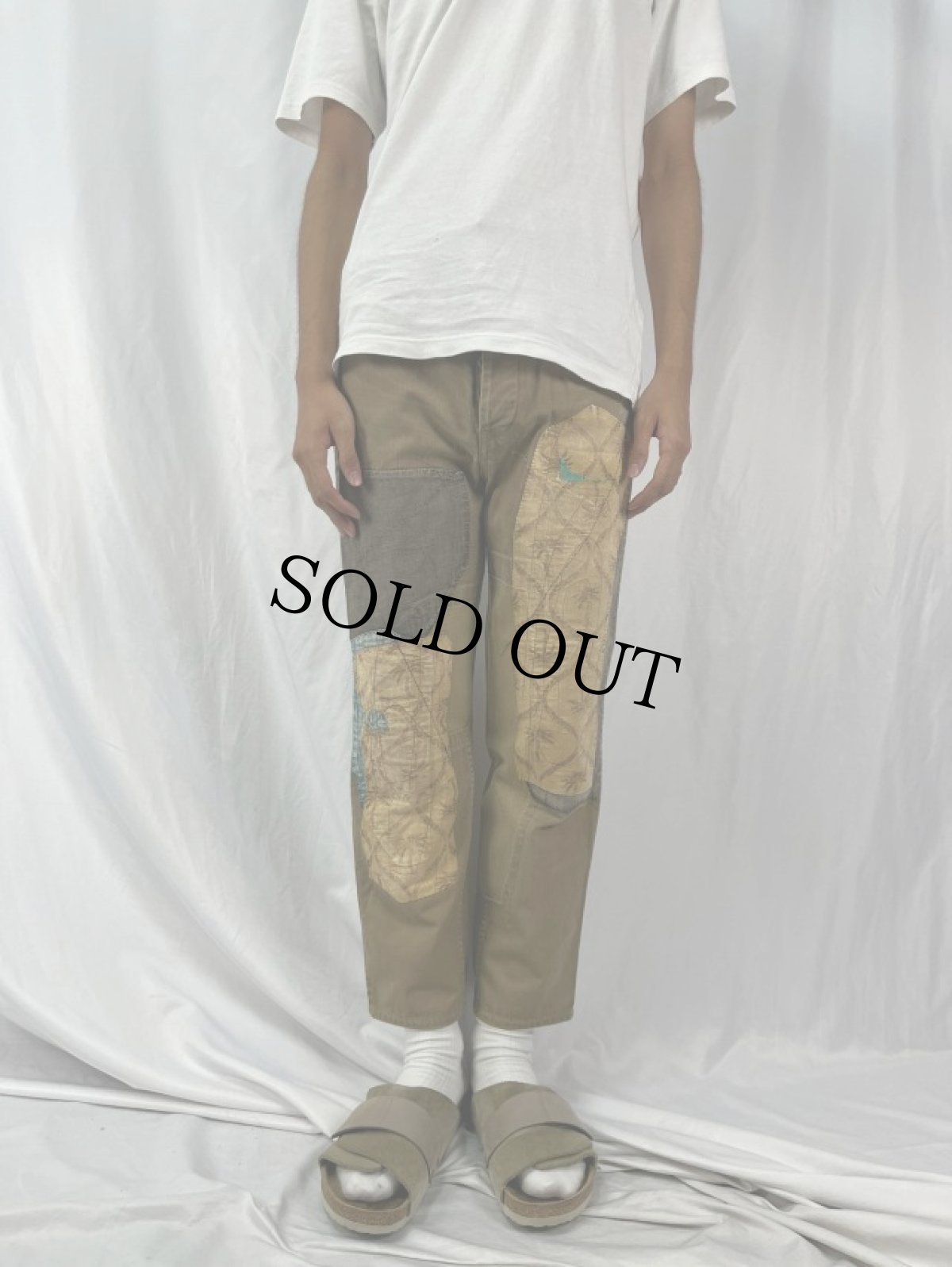 画像2: KAPITAL パッチワーク カラーデニムパンツ W30 (2)