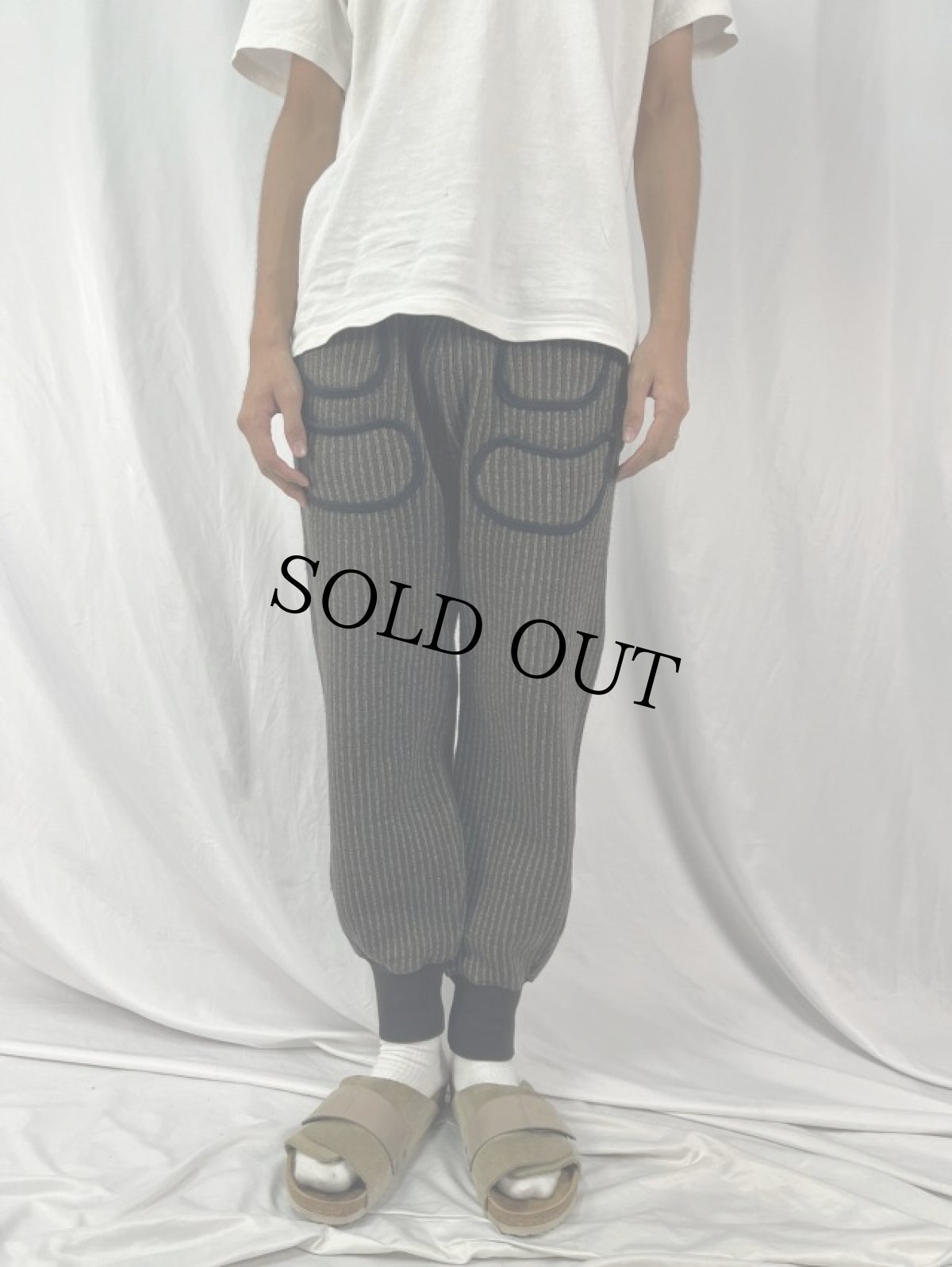 画像2: KAPITAL 裏起毛 ストライプ柄織り イージーパンツ (2)