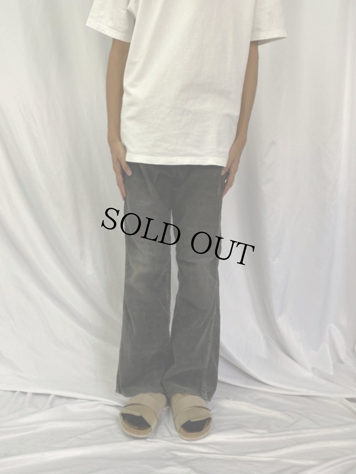 画像2: 70's LEVI'S BIGE コーデュロイフレアパンツ FADED BLACK W31 (2)