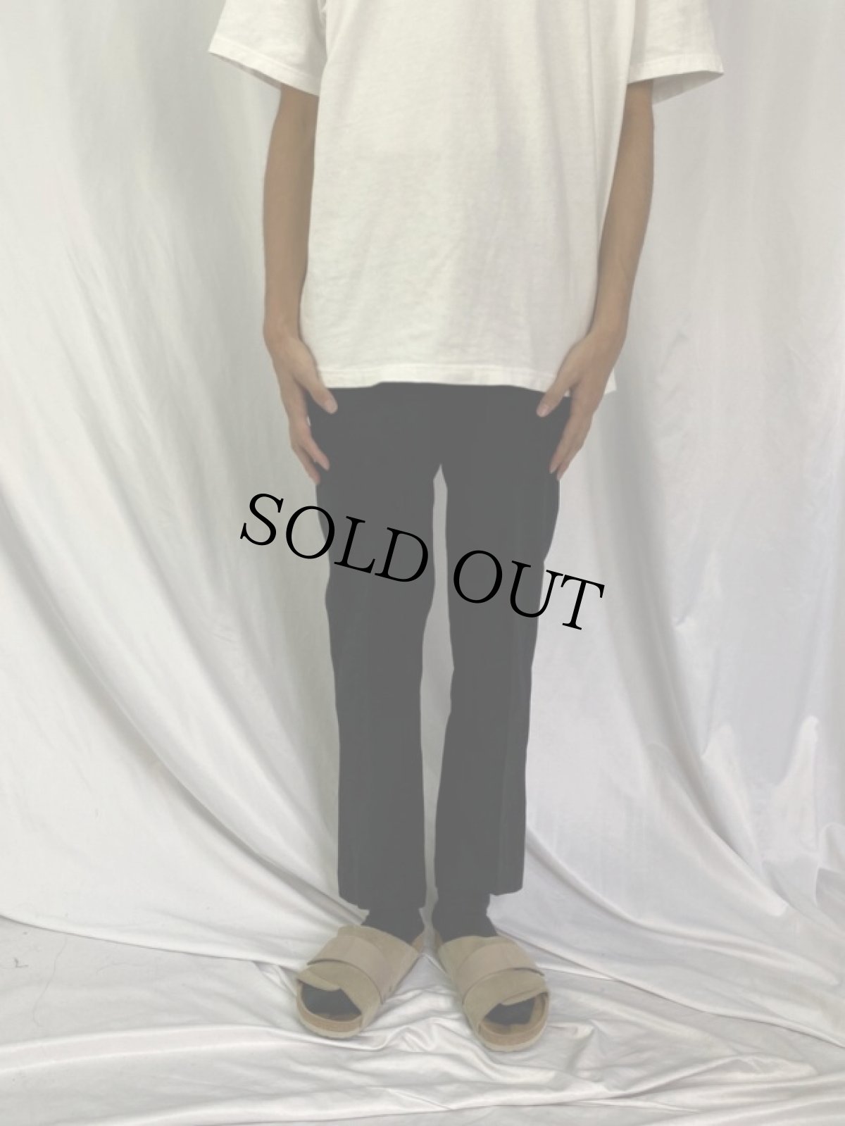 画像2: 30's 針刺しシンチバック メルトンウールスラックス BLACK W32 (2)