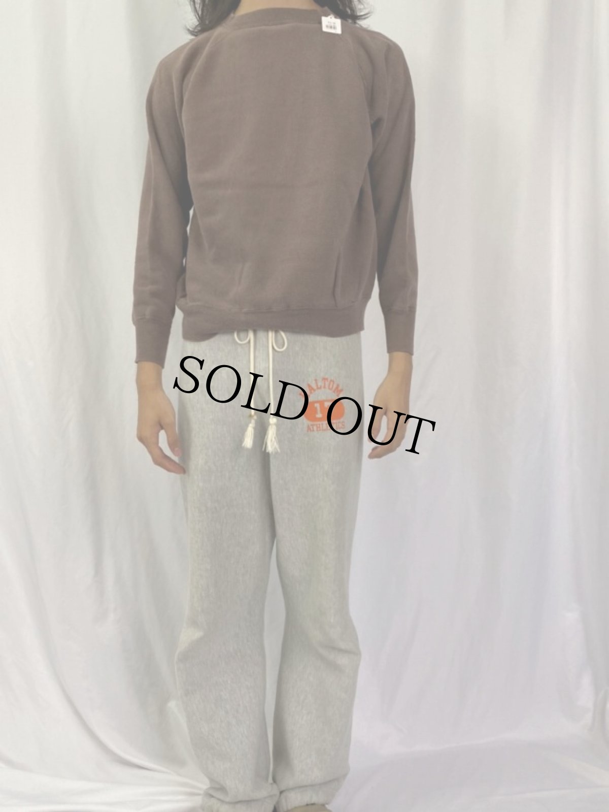 画像2: 60's 脇下三角ガゼット ラグランスウェット 無地 (2)