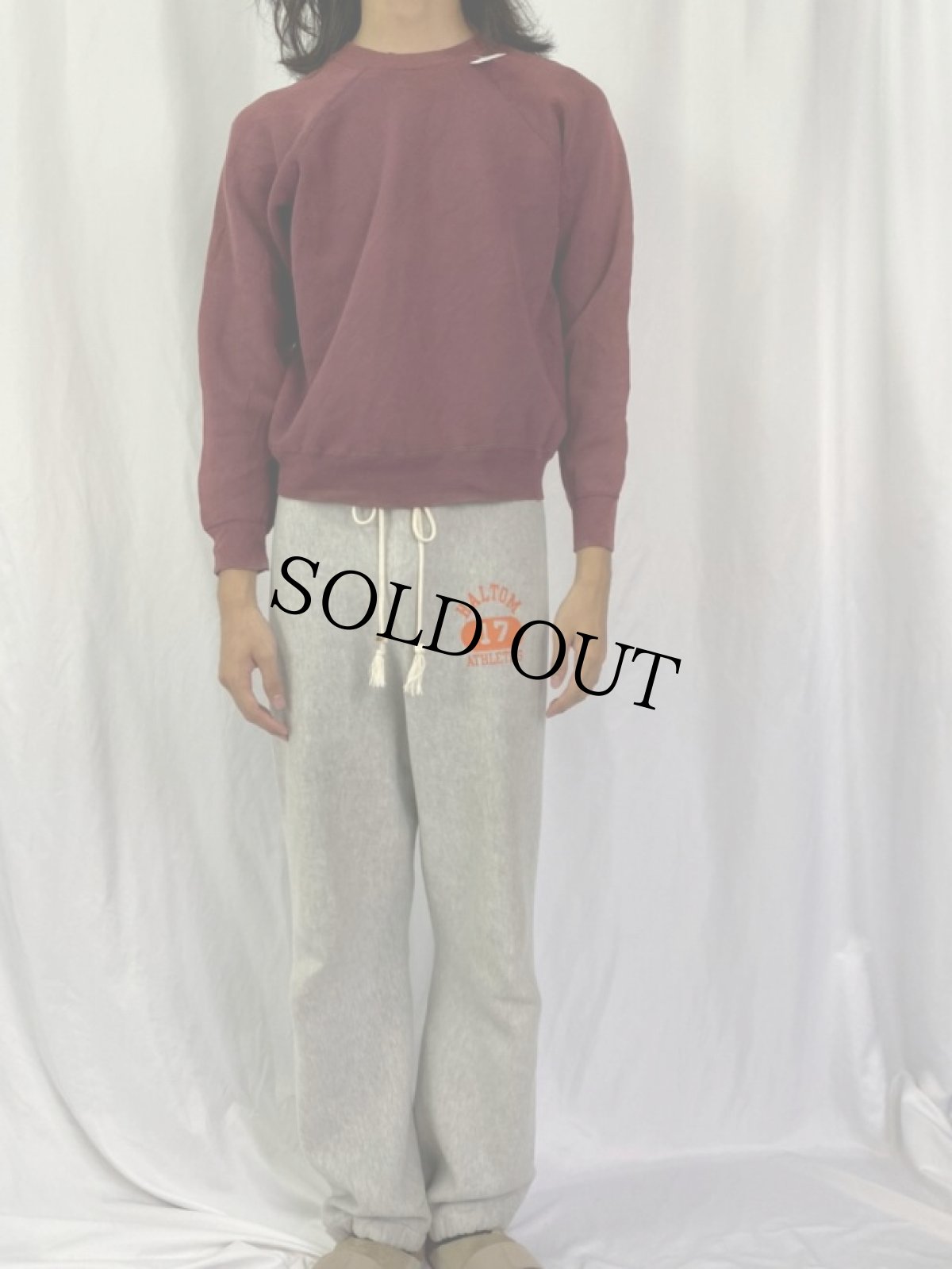 画像2: 60's Wilson USA製 ラグランスウェット 無地 (2)