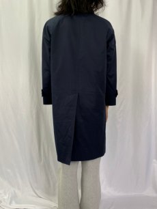 画像4: 80's Burberrys' PIATTELLI ROMA別注 ENGLAND製 ポリエステル×コットン ステンカラーコート NAVY SIZE44R (4)