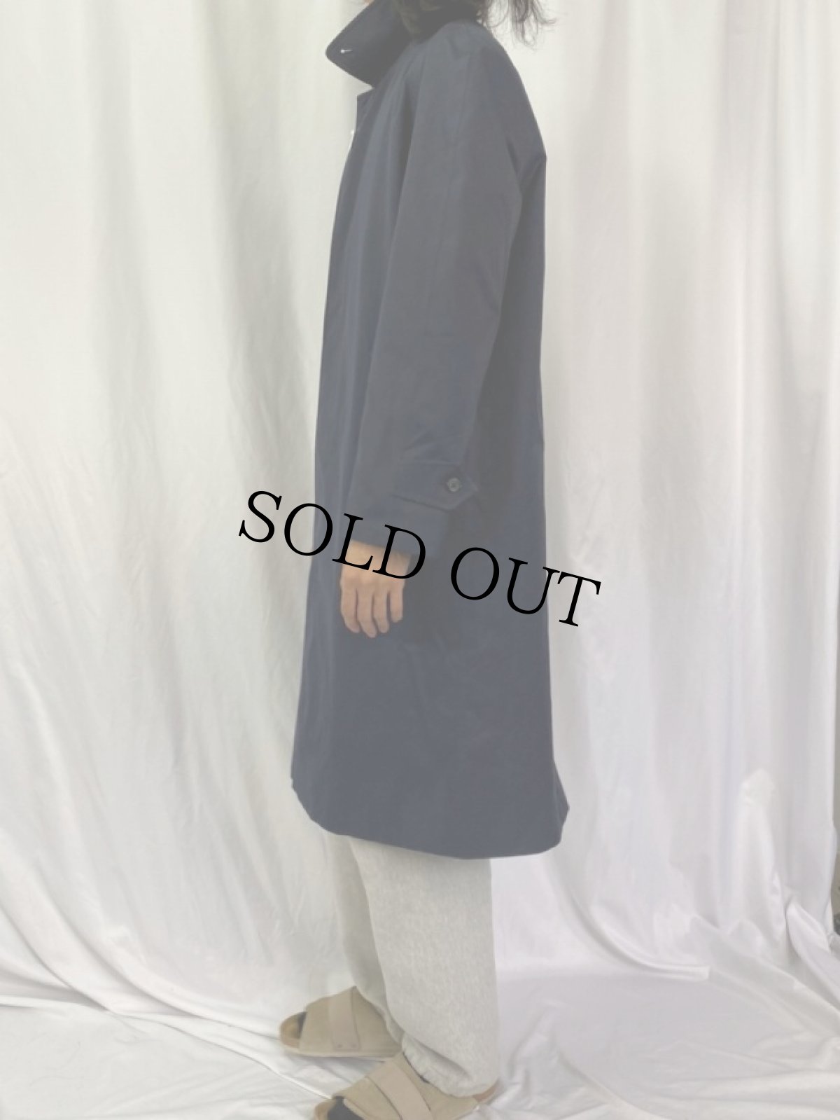 画像3: 80〜90's Burberrys' ポリエステル×コットン ステンカラーコート NAVY SIZE36R (3)