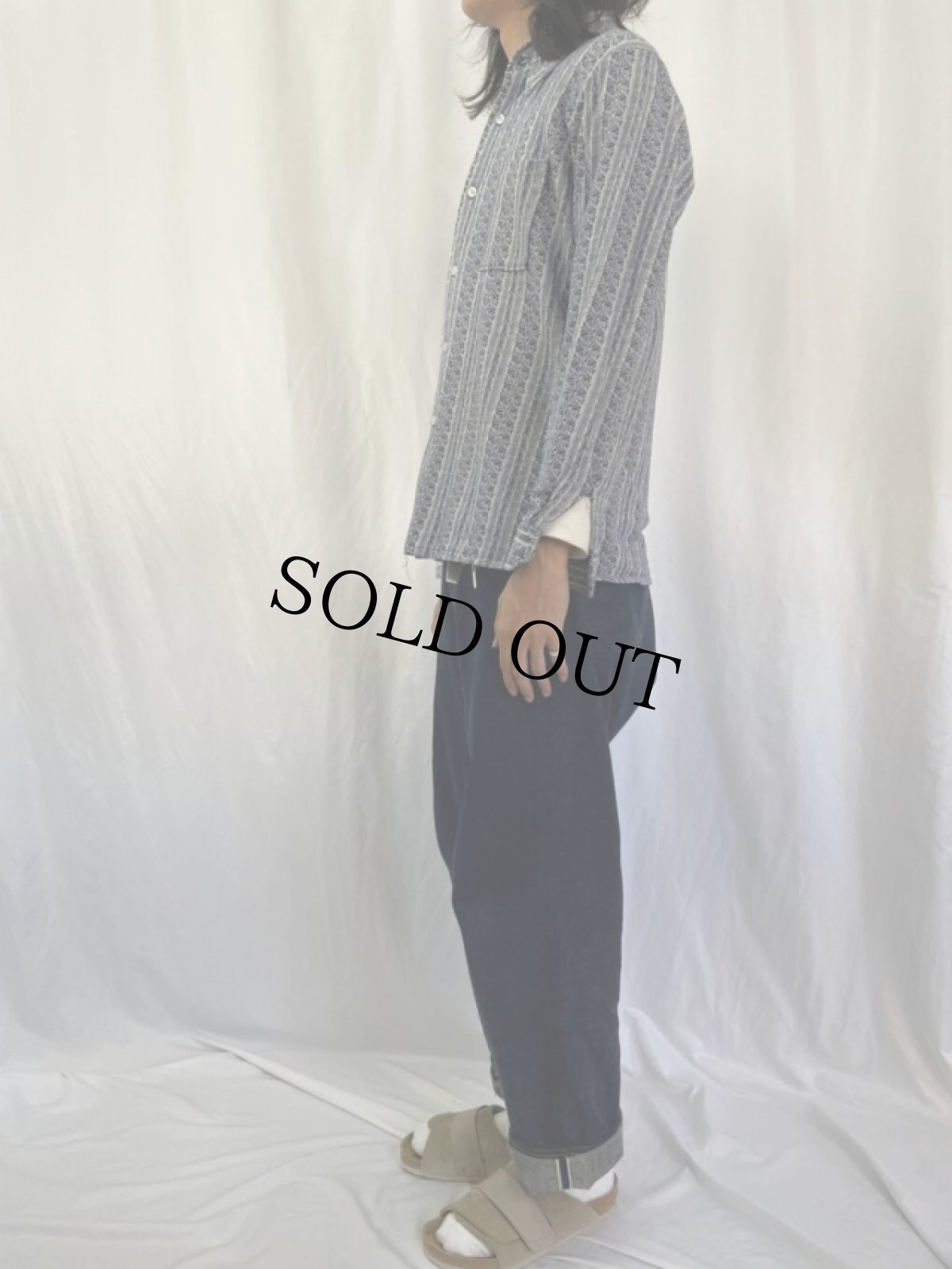 画像3: 70's 総柄ジャガード織 シャツ (3)