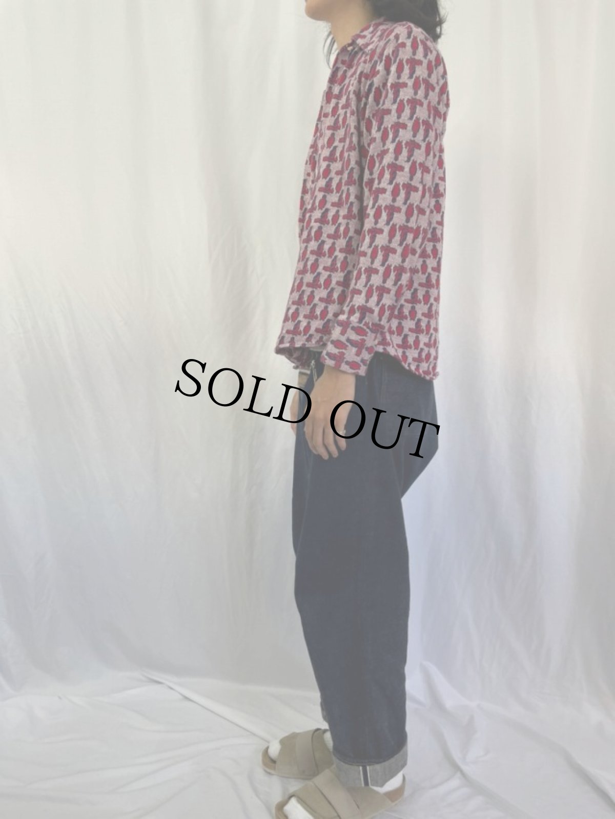 画像3: 70's ペンギン柄 ジャガード織 シャツ (3)