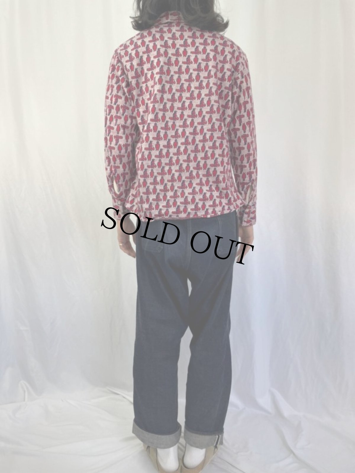 画像4: 70's ペンギン柄 ジャガード織 シャツ (4)