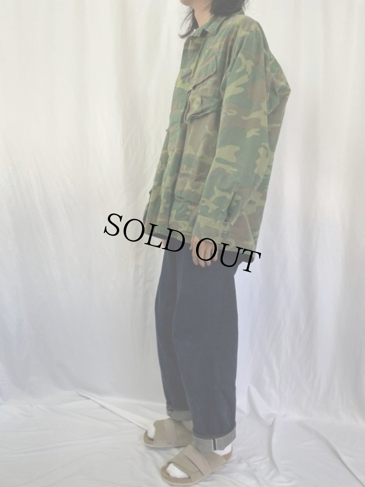 画像3: 60's U.S.ARMY ERDL迷彩 グリーンリーフ ジャングルファティーグジャケット 4th X-LARGE-REGULAR (3)