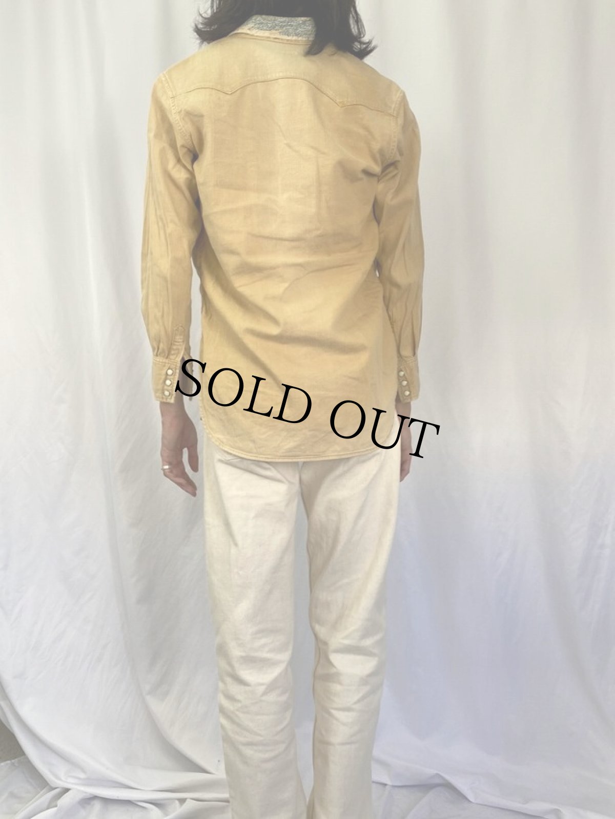 画像4: KAPITAL KOUNTRY 刺し子 カラーデニムウエスタンシャツ M (4)