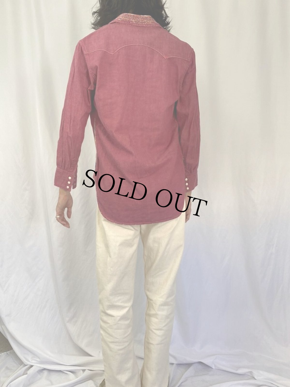 画像4: KAPITAL KOUNTRY 刺し子 カラーデニムウエスタンシャツ M (4)